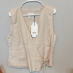 Women's Cream Wrap Top